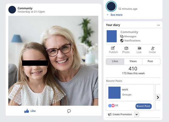 Foto con terzi sui Social Network