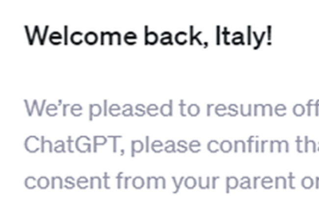 Chat GPT - Welcome Back Italy