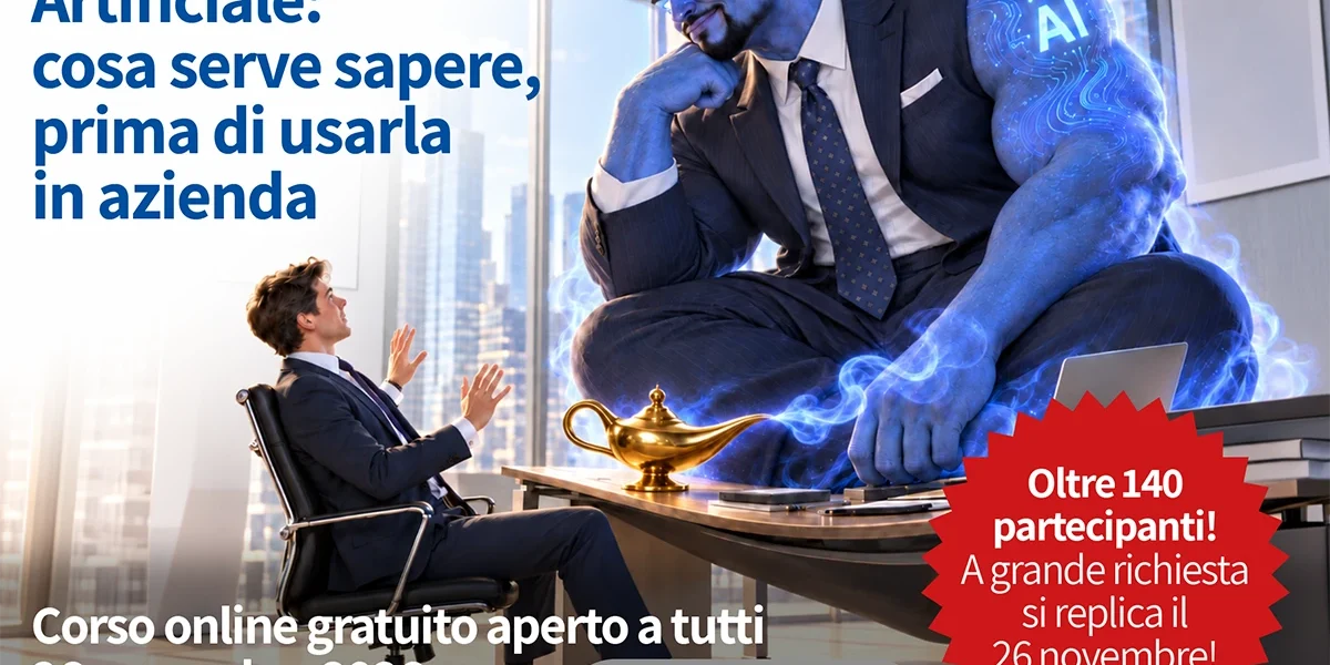 Intelligenza Artificiale: cosa serve sapere, prima di usarla in azienda - Corso Gratuito Avvera - 26 Novembre 2026